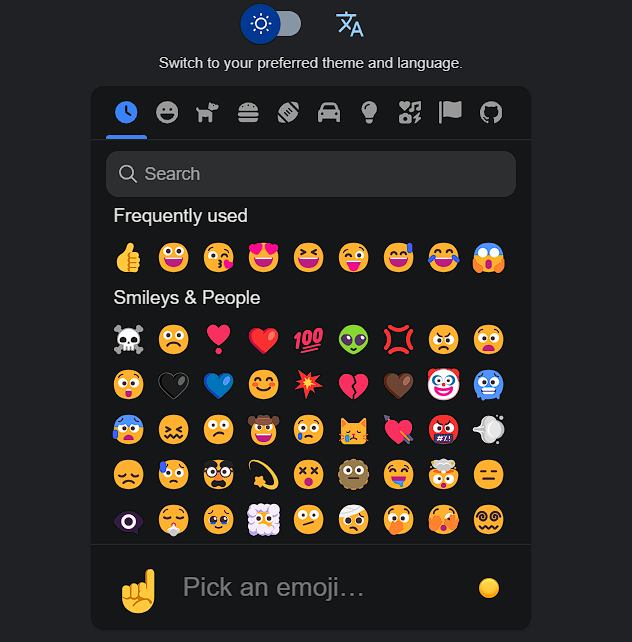GitHub Emoji Picker (SCSS-JS) -Freelance